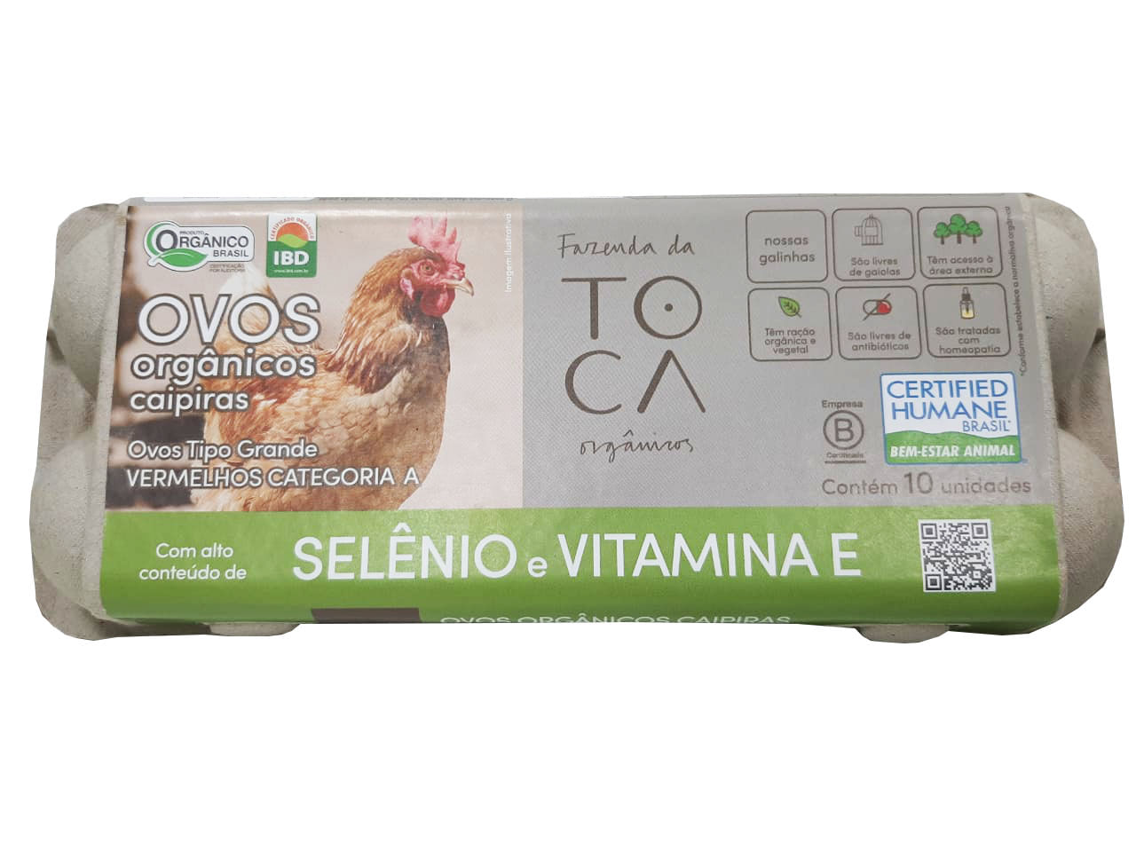 Encontraproduto.com.br - Ovos Vermelhos Orgânicos Fazenda Da Toca Selênio Com 10 Unidades