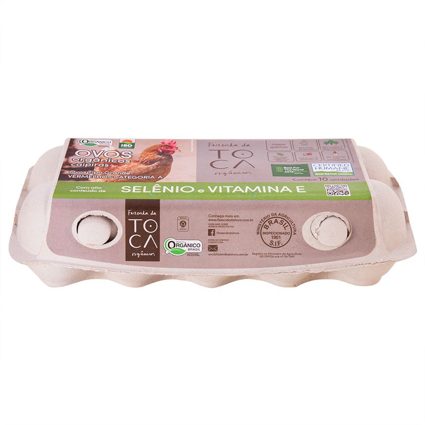 Encontraproduto.com.br - Ovos Vermelhos Orgânicos Fazenda Da Toca Selênio Com 10 Unidades
