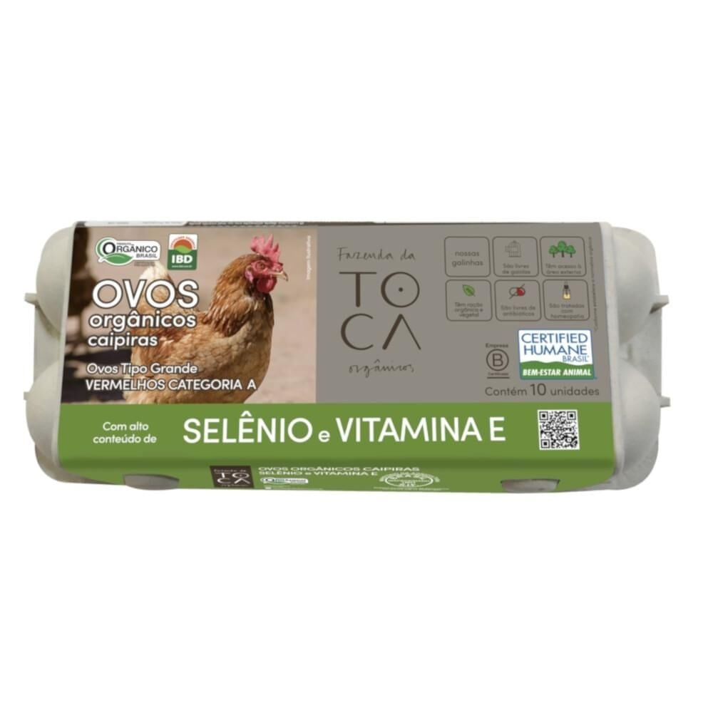 Encontraproduto.com.br - Ovos Vermelhos Orgânicos Fazenda Da Toca Selênio Com 10 Unidades