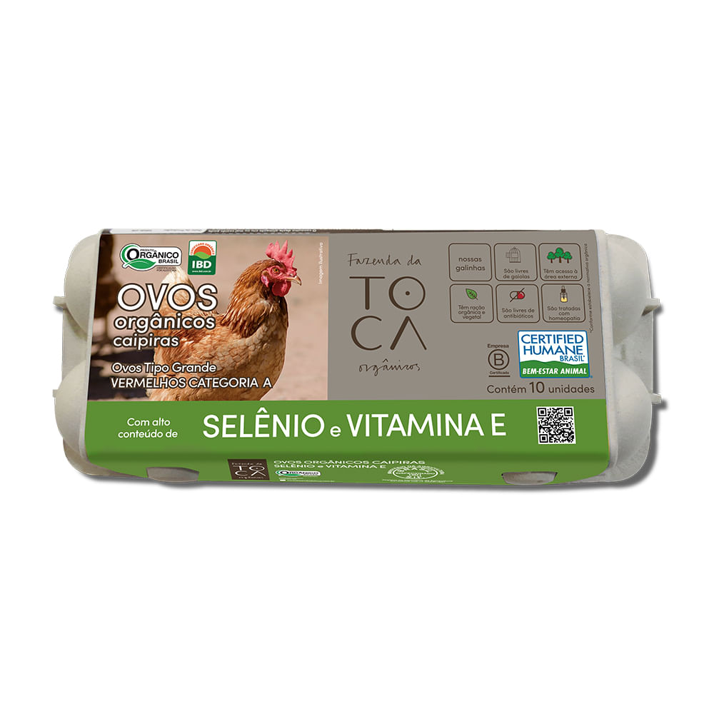 Encontraproduto.com.br - Ovos Vermelhos Orgânicos Fazenda Da Toca Selênio Com 10 Unidades