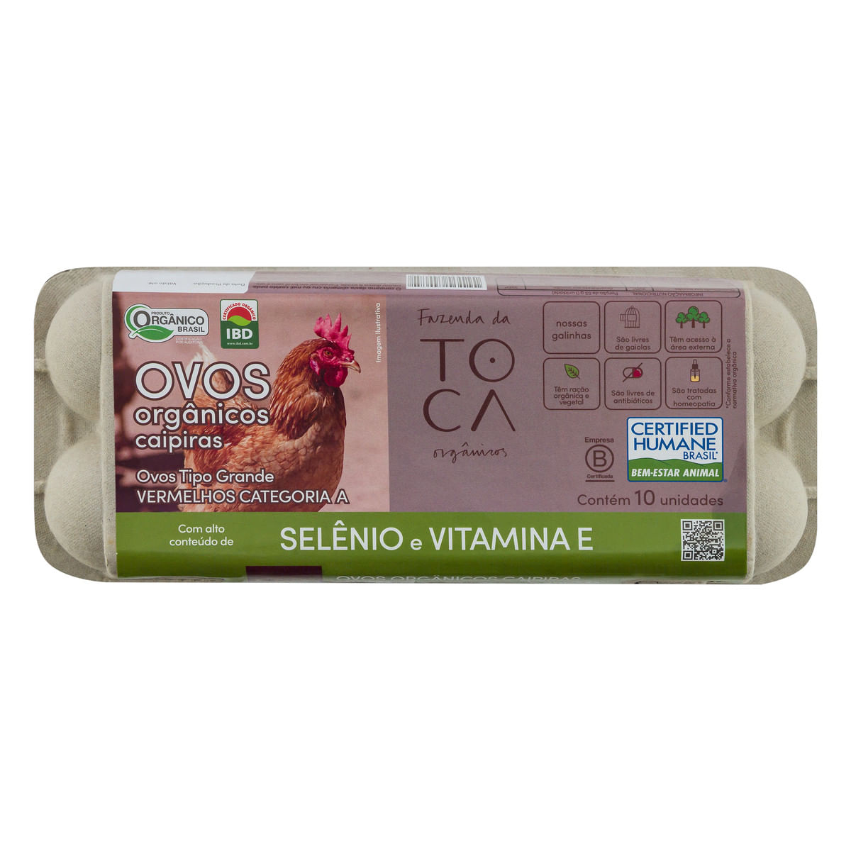 Encontraproduto.com.br - Ovos Vermelhos Orgânicos Fazenda Da Toca Selênio Com 10 Unidades