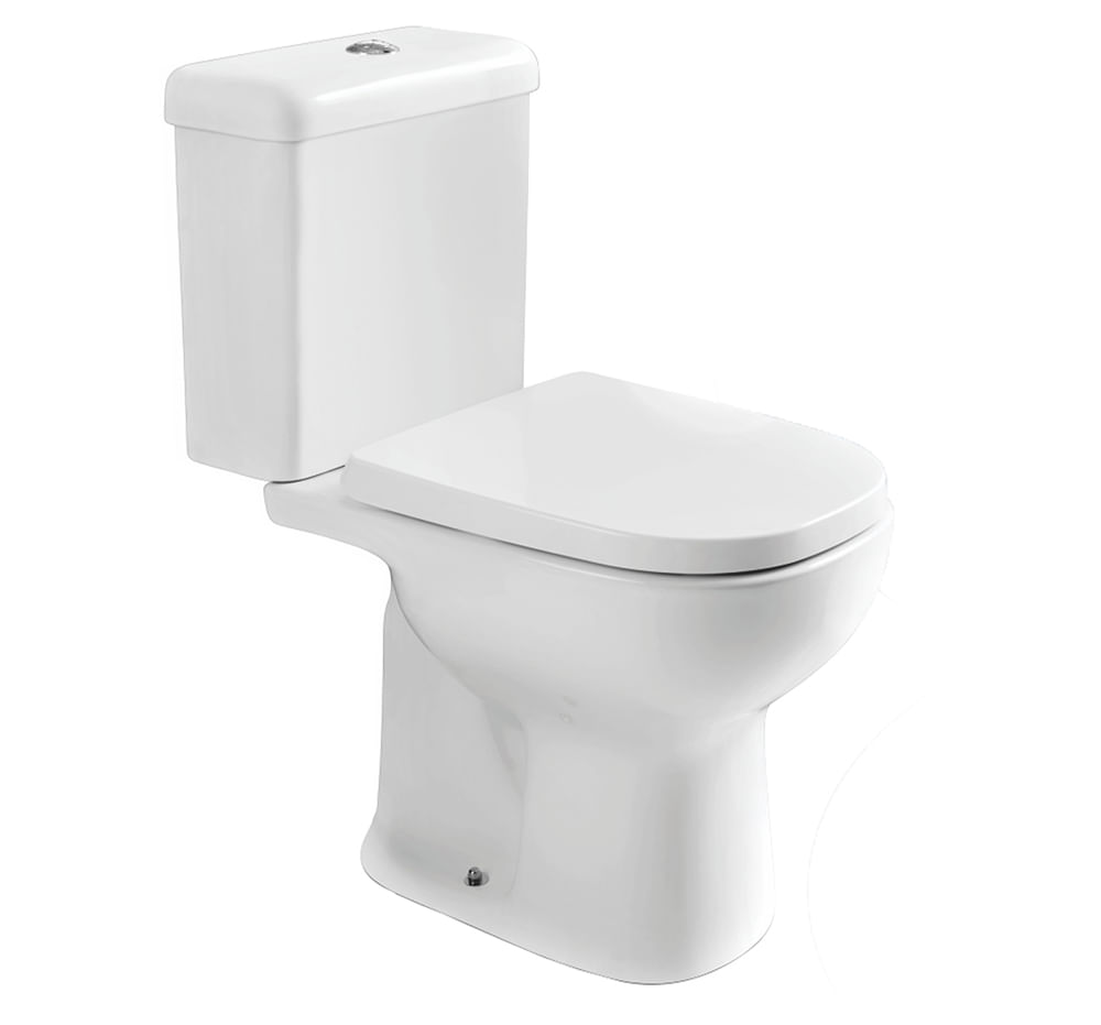 Encontraproduto.com.br - Kit Completo Vaso Sanitário Com Caixa Acoplada e Assento Branco Etna Icasa