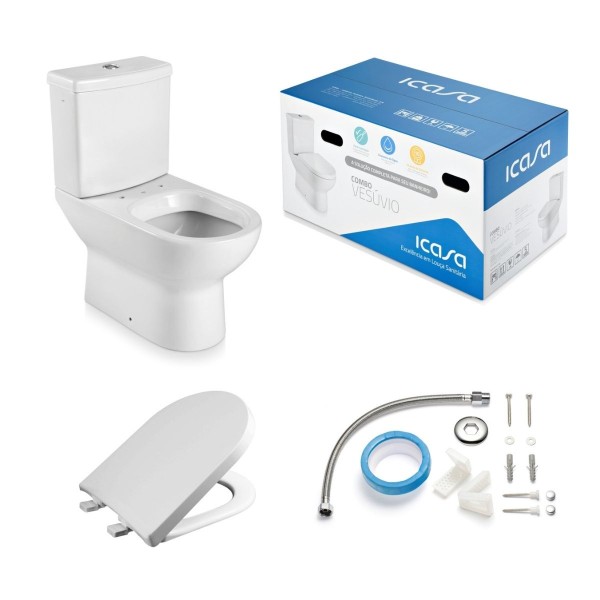 Encontraproduto.com.br - Combo Icasa Vesúvio Vaso + Cx + Eng+ Ass + Anel Branco