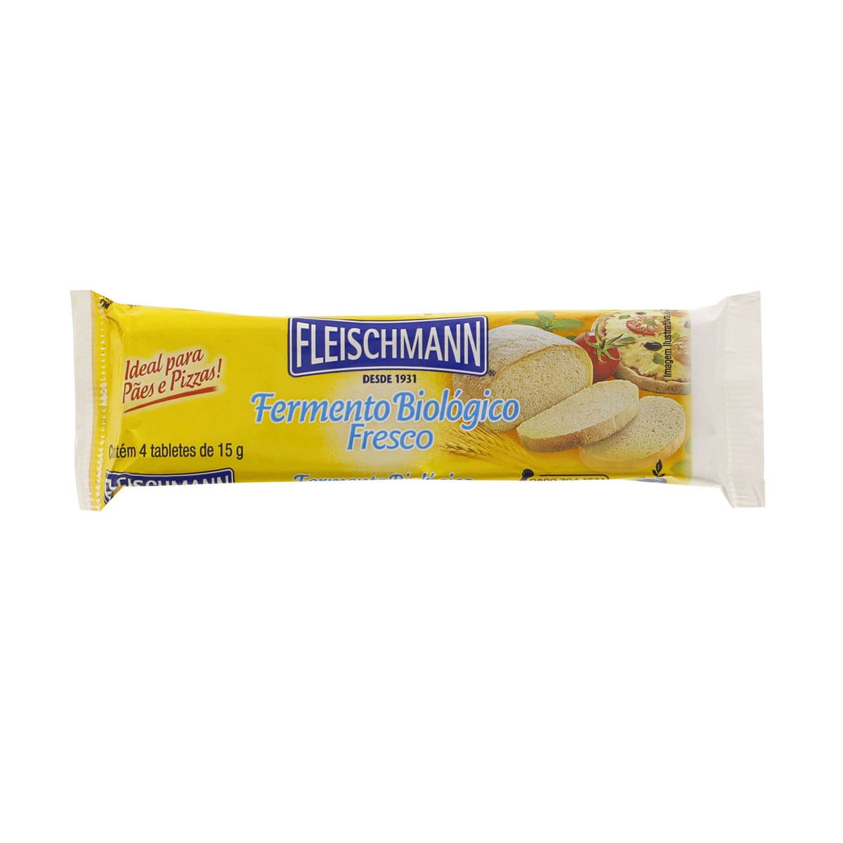 Encontraproduto.com.br - Fermento Biológico Tablete Fresco Fleischmann Pacote 60g 4 Unidades