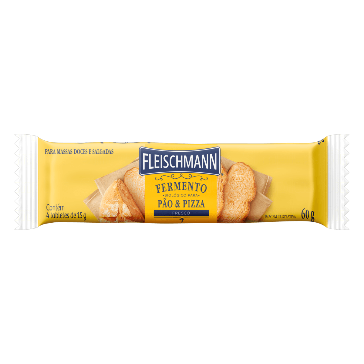 Encontraproduto.com.br - Fermento Biológico Tablete Fresco Fleischmann Pacote 60g 4 Unidades