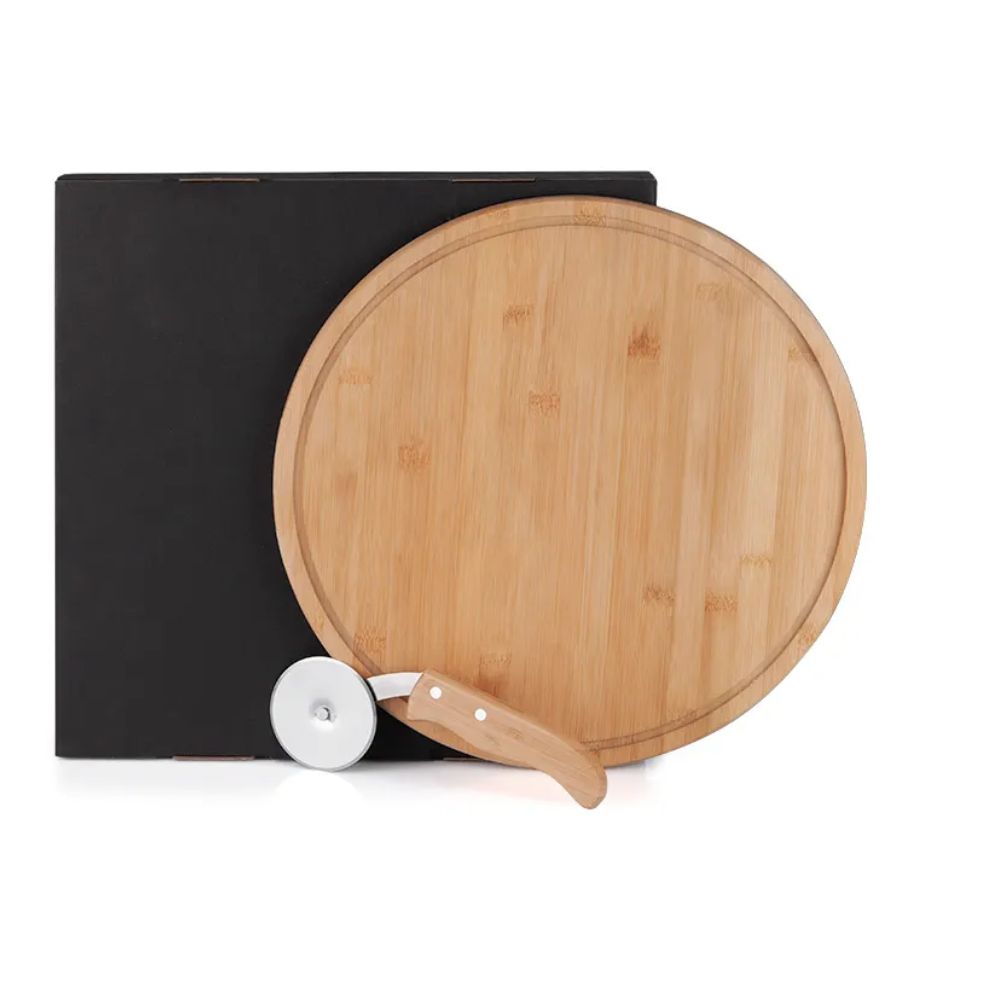 Conjunto Para Pizza Em Bambu Napoli 35 Cm - 2 Peças