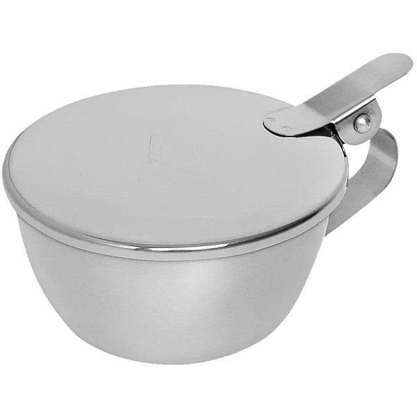 Encontraproduto.com.br - Escarradeira Inox com Tampa 9X5cm - unidade