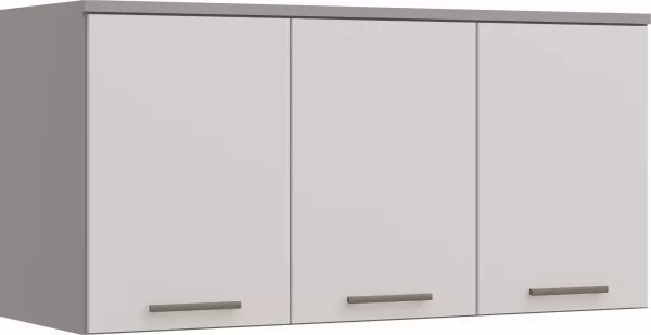 Armário Aéreo Modulado Elegance 3 Portas - Níquel/Blanc
