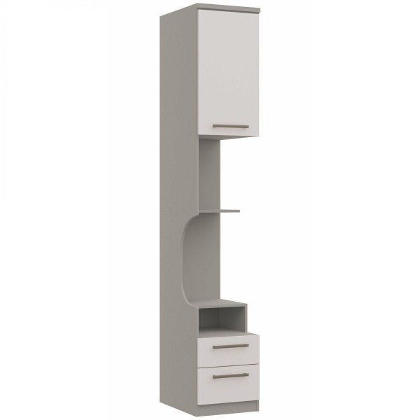 Encontraproduto.com.br - Guarda Roupa Modulado Elegance com 2 Gavetas - Níquel/Blanc