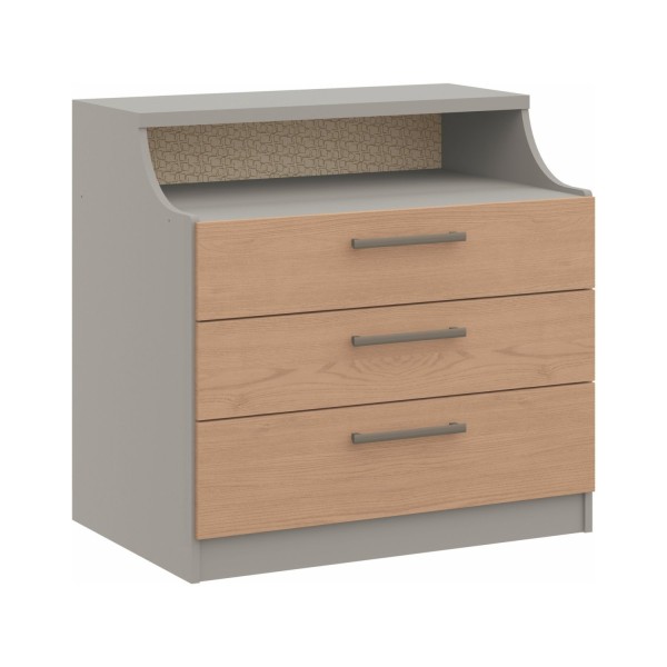Encontraproduto.com.br - Cômoda Modulada Elegance com Gavetas - Níquel/Angelin
