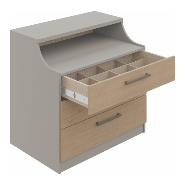 Encontraproduto.com.br - Cômoda Modulada Elegance com Gavetas - Níquel/Angelin