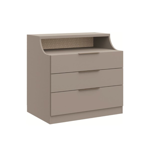 Encontraproduto.com.br - Cômoda Modulada Elegance com 3 Gavetas - Níquel