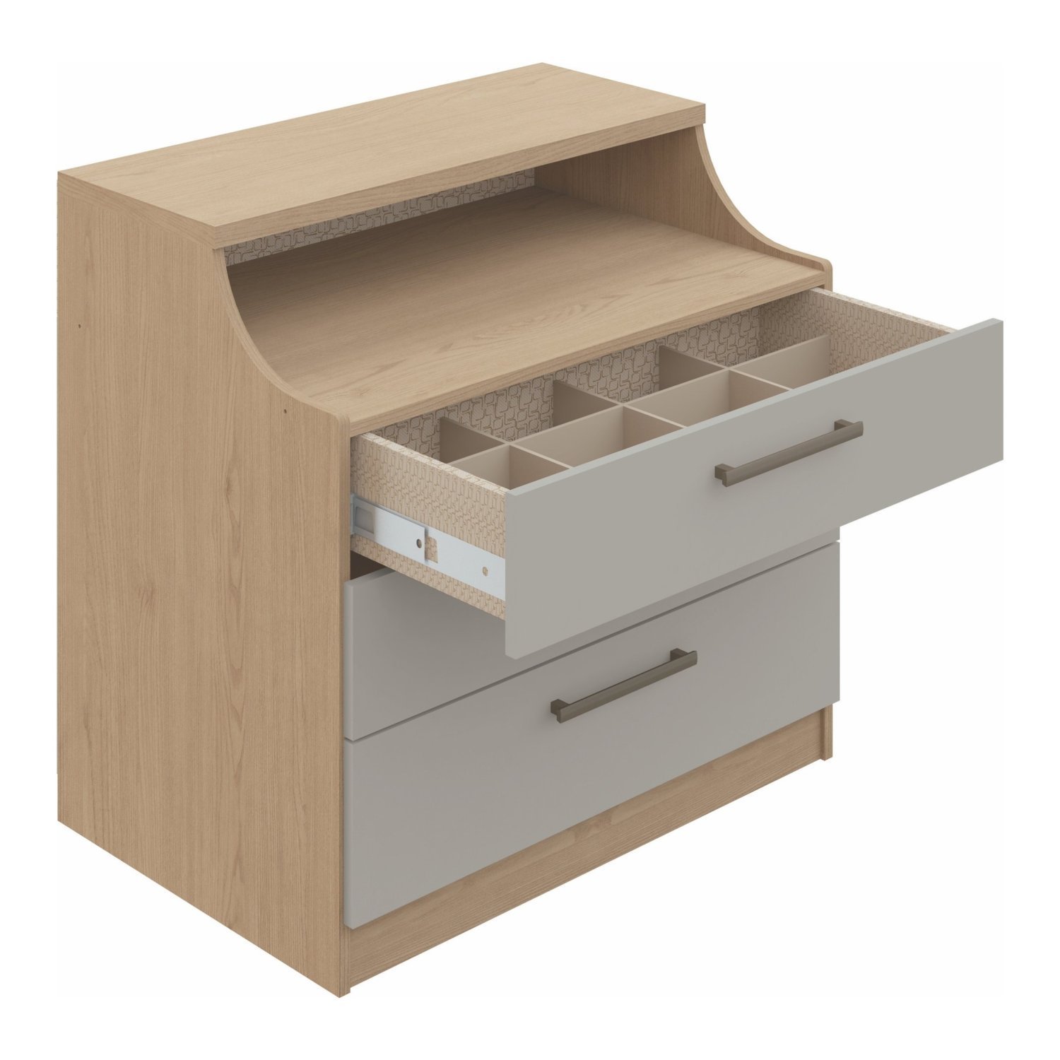 Encontraproduto.com.br - Cômoda Modulada Elegance com 3 Gavetas - Angelin/Níquel