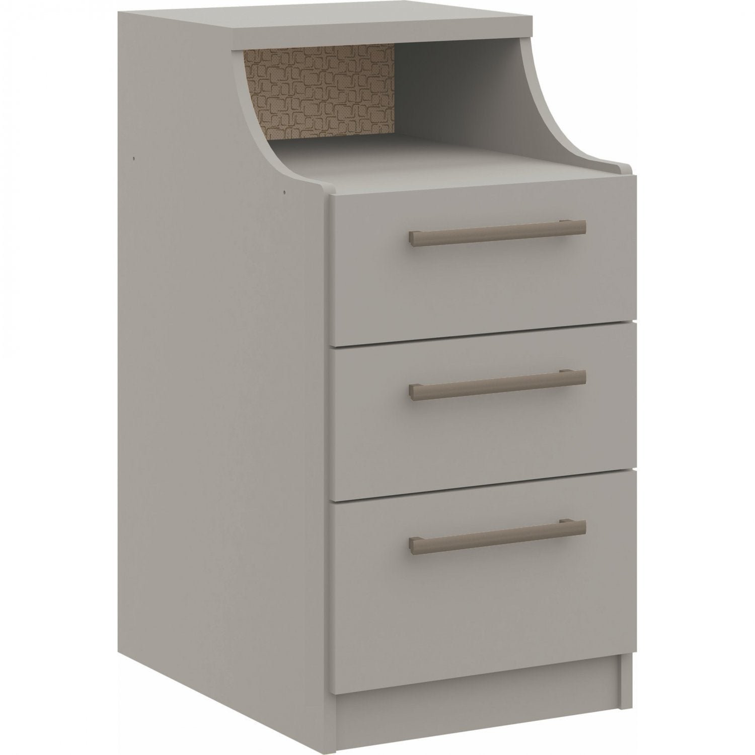 Mesa de Cabeceira Modulada Elegance 3 Gavetas - Níquel