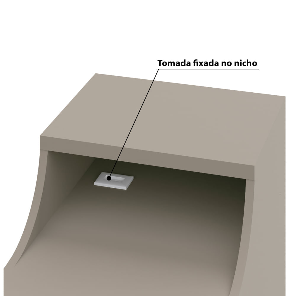 Encontraproduto.com.br - Mesa de Cabeceira Modulada Elegance 3 Gavetas - Níquel