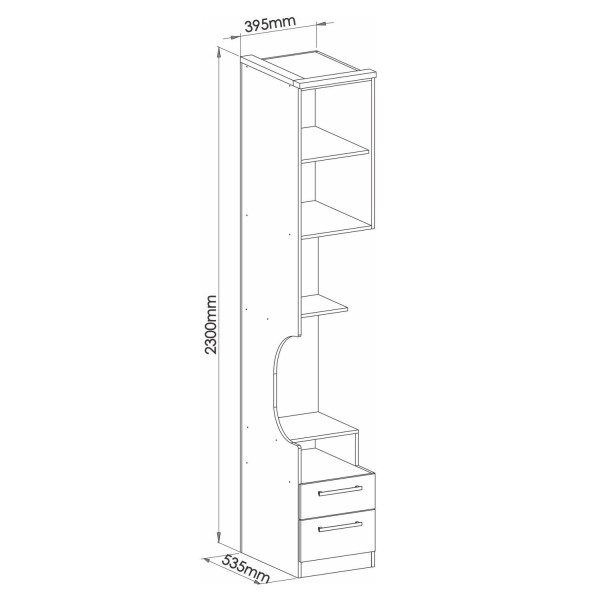 Encontraproduto.com.br - Guarda Roupa Modulado Elegance com 2 Gavetas - Angelin/Níquel