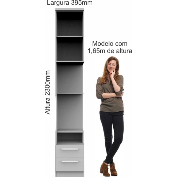 Encontraproduto.com.br - Guarda Roupa Modulado Elegance com 2 Gavetas - Angelin/Níquel