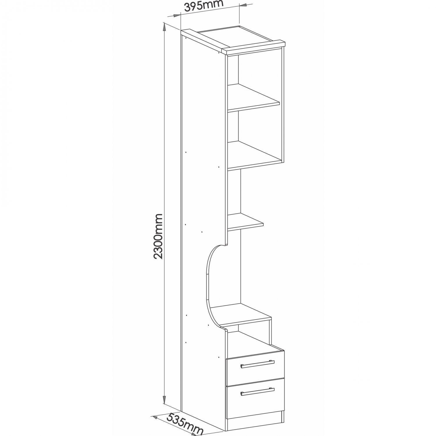 Encontraproduto.com.br - Guarda Roupa Modulado Elegance com 2 Gavetas - Angelin/Blanc