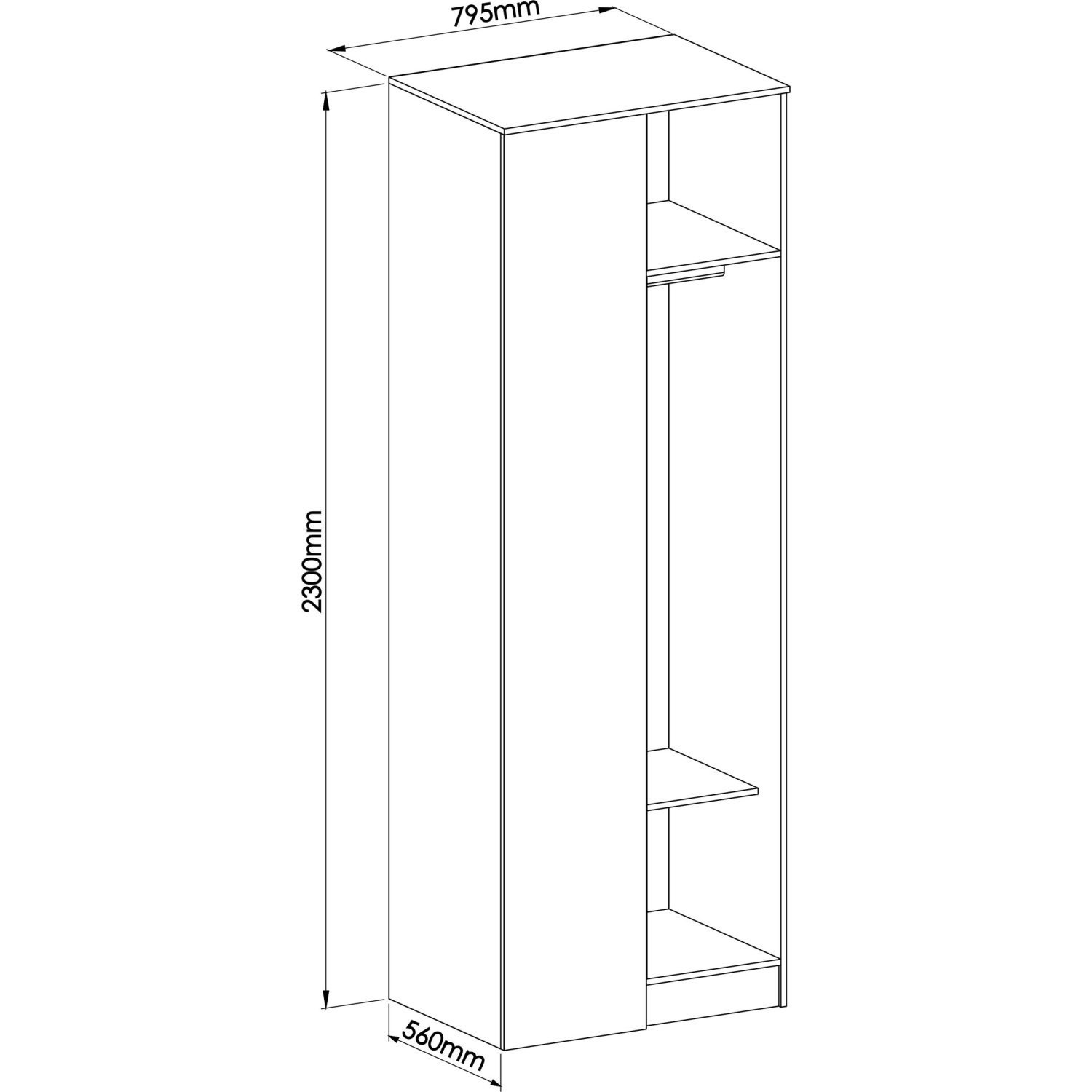 Encontraproduto.com.br - Guarda Roupa Modulado Requinte de Canto Reto com 1 Porta - Branco Line