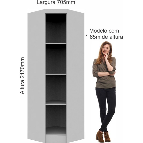 Encontraproduto.com.br - Guarda Roupa Modulado Infinity de Canto com 1 Porta - Macadâmia