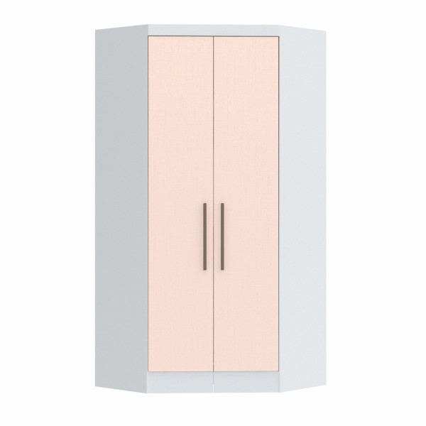 Encontraproduto.com.br - Guarda Roupa Modulado Infinity de Canto com 2 Portas - Branco Line/Blush Line