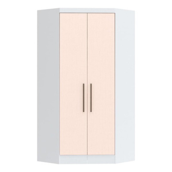 Encontraproduto.com.br - Guarda Roupa Modulado Infinity de Canto com 2 Portas - Branco Line/Blush Line