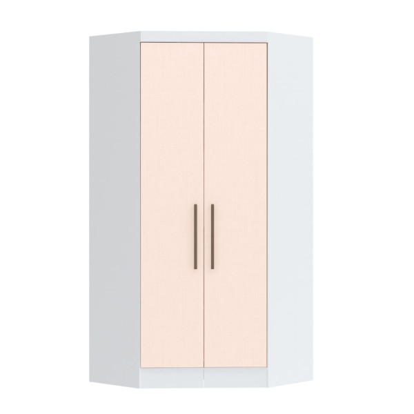 Encontraproduto.com.br - Guarda Roupa Modulado Infinity de Canto com 2 Portas - Branco Line/Blush Line