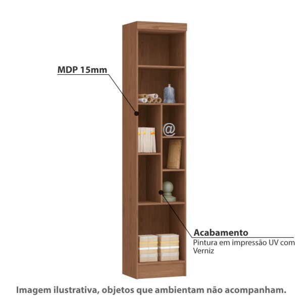 Encontraproduto.com.br - Estante Modulada Infinity com 8 Nichos - Macadâmia