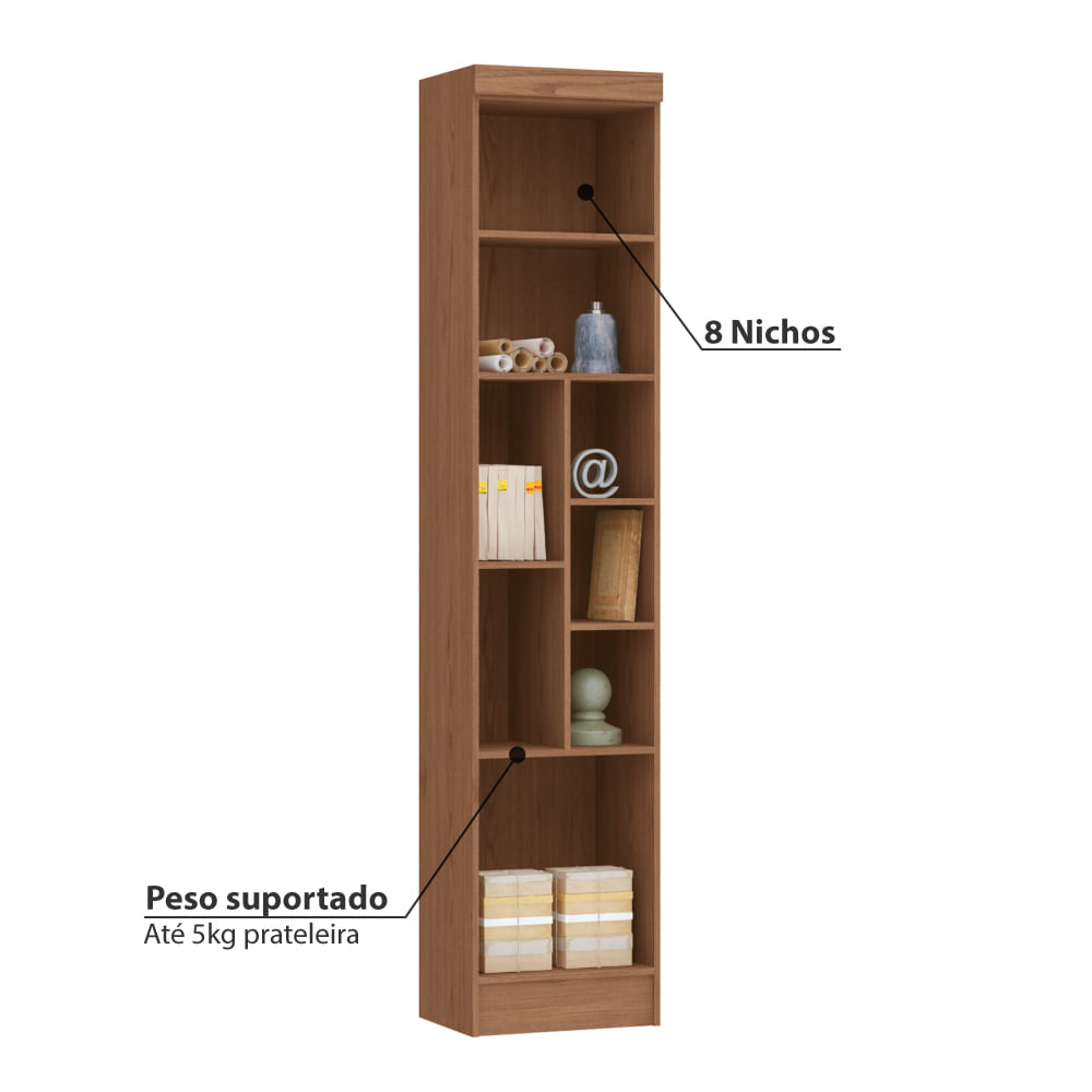 Encontraproduto.com.br - Estante Modulada Infinity com 8 Nichos - Macadâmia