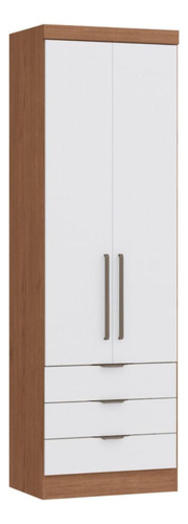 Guarda Roupa Modulado Infinity com 3 Gavetas - Macadâmia/Branco Line