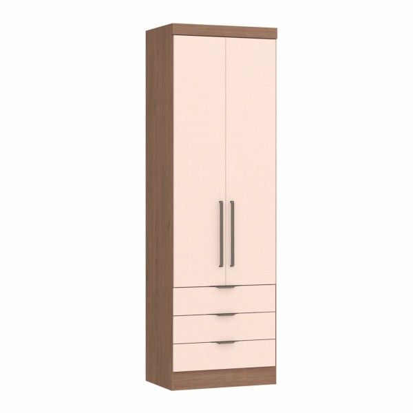 Guarda Roupa Modulado Infinity com 3 Gavetas - Macadâmia/Blush Line