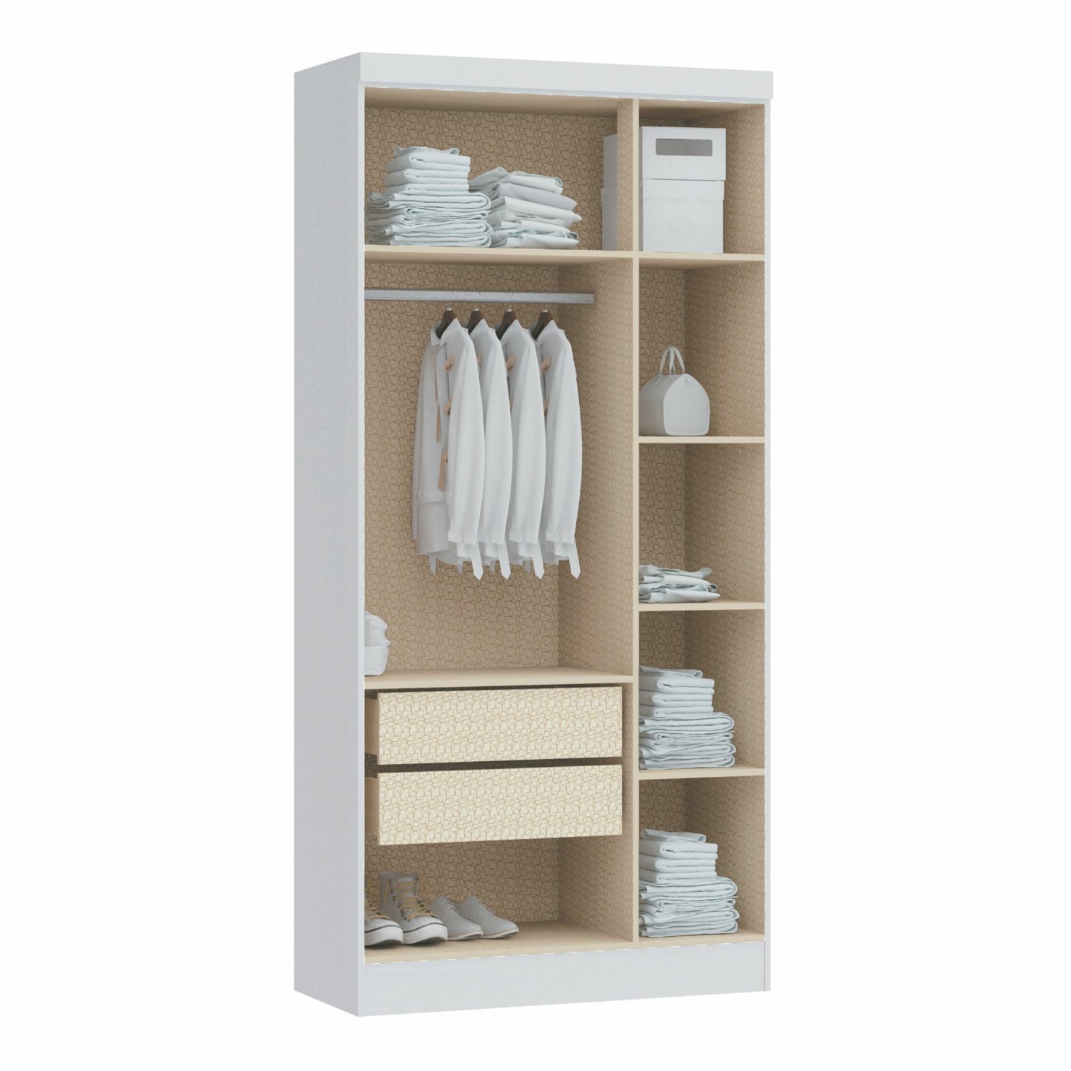 Encontraproduto.com.br - Guarda Roupa Modulado Infinity com 3 Portas - Branco Line