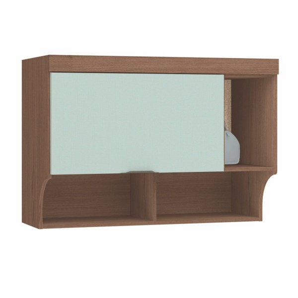 Encontraproduto.com.br - Armário Aéreo Modulado Infinity Solteiro com 1 Porta - Macadâmia/Pistache