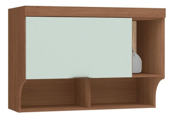 Encontraproduto.com.br - Armário Aéreo Modulado Infinity Solteiro com 1 Porta - Macadâmia/Pistache