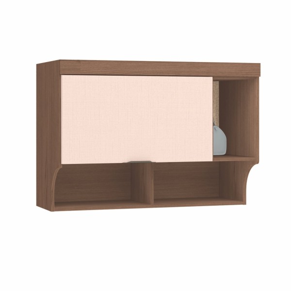 Encontraproduto.com.br - Armário Aéreo Modulado Infinity Solteiro com 1 Porta - Macadâmia/Blush Line