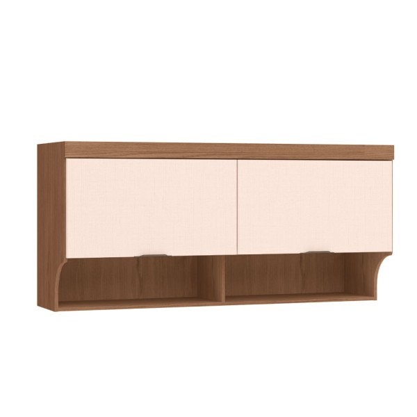 Encontraproduto.com.br - Armário Aéreo Modulado Infinity Casal com 2 Portas - Macadâmia/Blush Line
