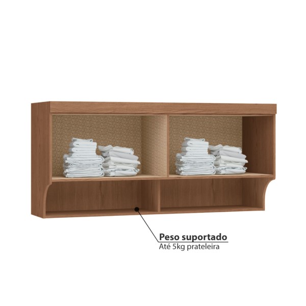 Encontraproduto.com.br - Armário Aéreo Modulado Infinity Casal com 2 Portas - Macadâmia/Blush Line