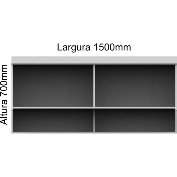 Encontraproduto.com.br - Armário Aéreo Modulado Infinity Casal com 2 Portas - Branco Line/Macadâmia