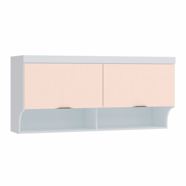 Encontraproduto.com.br - Armário Aéreo Modulado Infinity Casal com 2 Portas - Branco Line/Blush Line