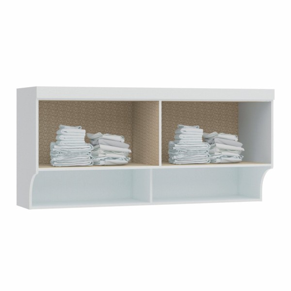 Encontraproduto.com.br - Armário Aéreo Modulado Infinity Casal com 2 Portas - Branco Line/Blush Line