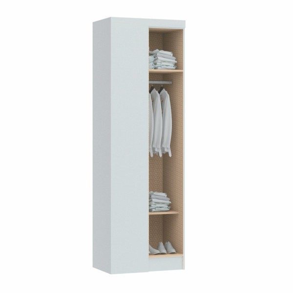 Encontraproduto.com.br - Guarda Roupa Modulado Infinity Canto Reto com 1 Porta - Branco Line/Pistache