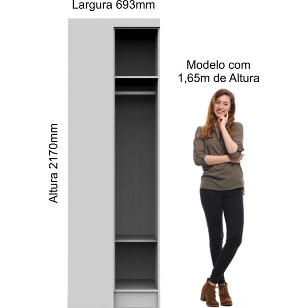 Encontraproduto.com.br - Guarda Roupa Modulado Infinity Canto Reto com 1 Porta - Branco Line/Pistache