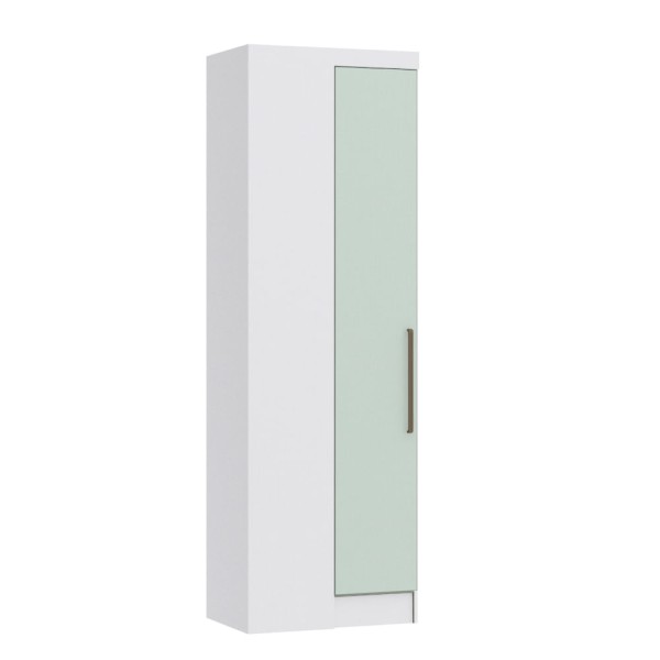 Encontraproduto.com.br - Guarda Roupa Modulado Infinity Canto Reto com 1 Porta - Branco Line/Pistache