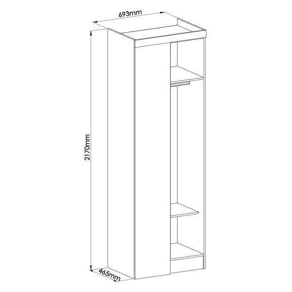 Encontraproduto.com.br - Guarda Roupa Modulado Infinity Canto Reto com 1 Porta - Branco Line/Pistache
