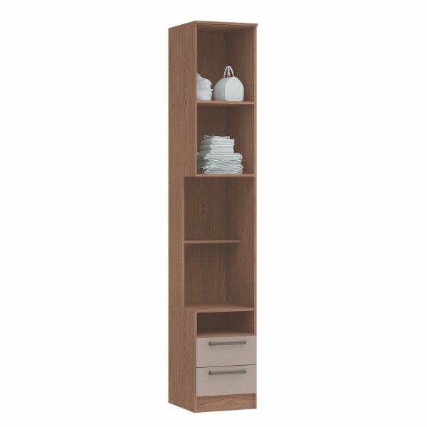 Encontraproduto.com.br - Guarda Roupa Modulado Requinte com 2 Gavetas - Macadâmia/Duna Line