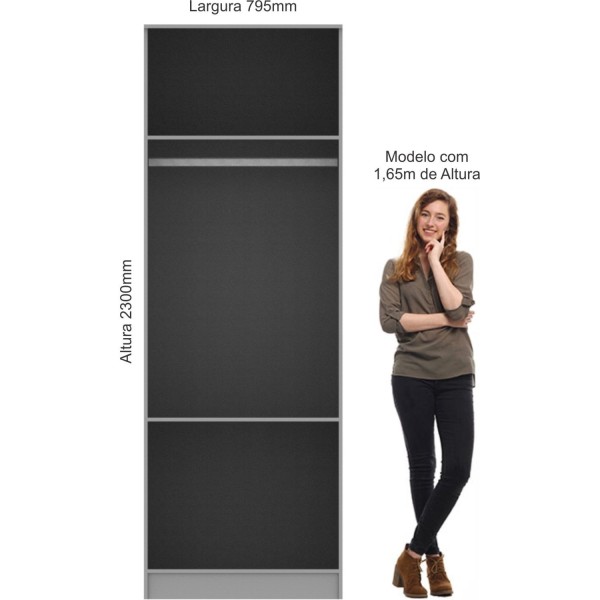 Encontraproduto.com.br - Guarda Roupa Modulado Requinte com 2 Portas - Macadâmia/Duna Line
