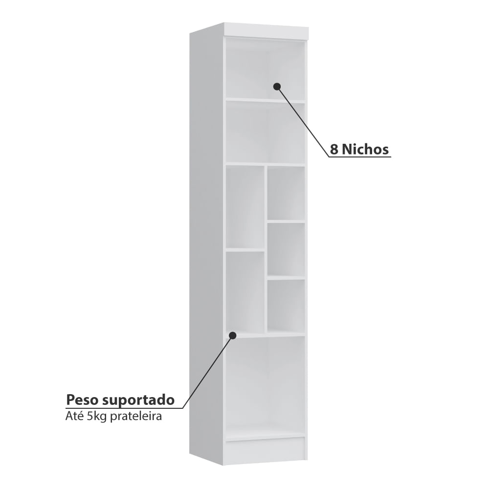 Encontraproduto.com.br - Estante Modulada Infinity com 8 Nichos - Branco Line