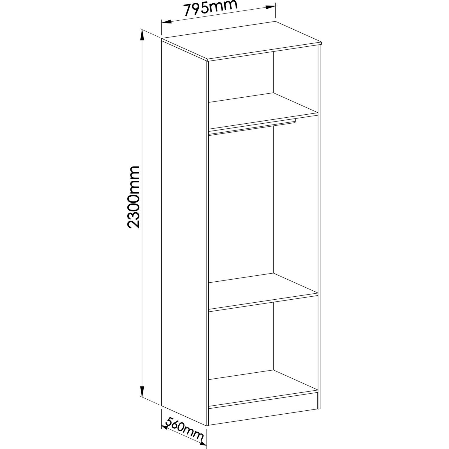 Encontraproduto.com.br - Guarda Roupa Modulado Requinte com 2 Portas - Branco Line/Macadâmia