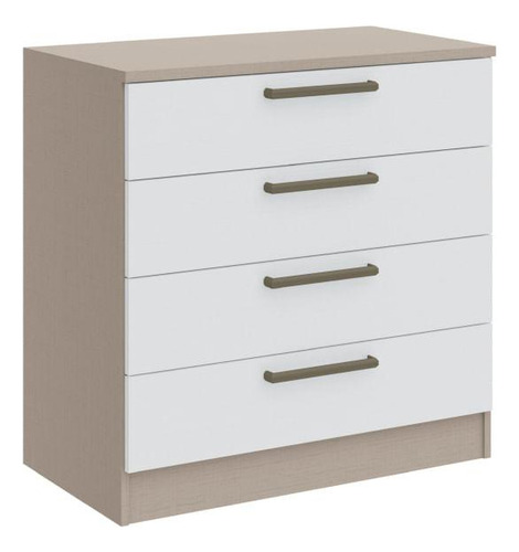Encontraproduto.com.br - Cômoda Modulada Requinte com 4 Gavetas - Duna Line/Branco Line