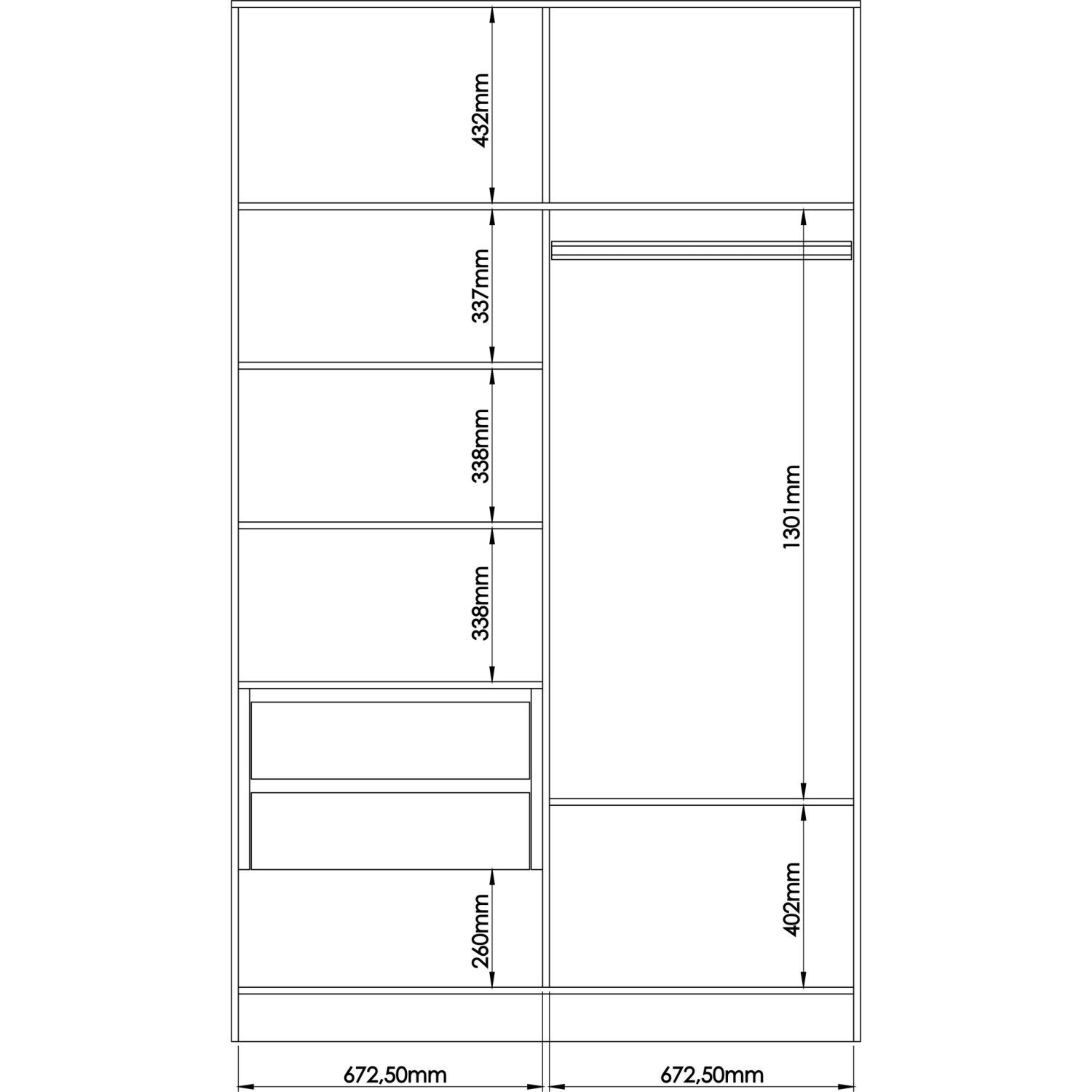 Encontraproduto.com.br - Guarda Roupa Modulado Requinte com 2 Portas de Correr - Branco Line